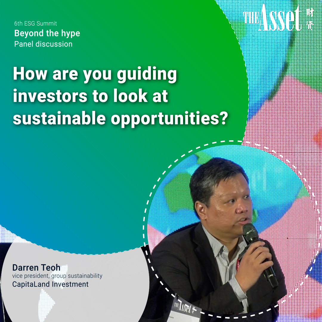 How are you guiding investors to look at sustainable opportunities?